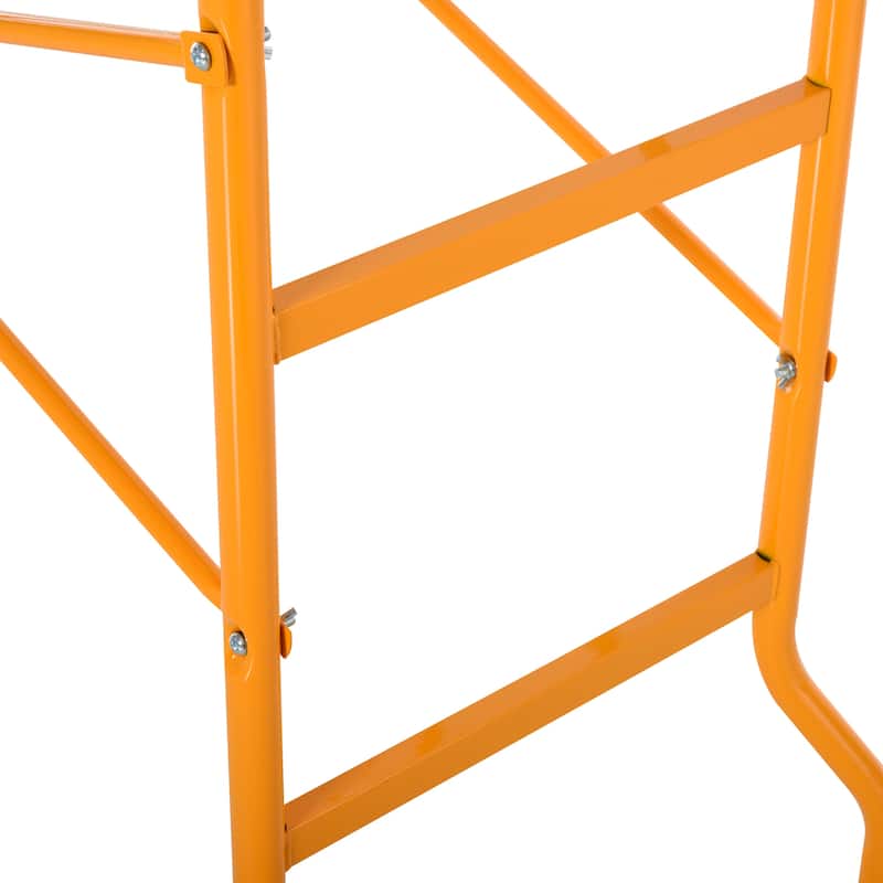 HOMCOM 4-Step Steel Scaffold Organizer Platform 2 Wheels Free Moving for Indoor/Outdoor Decoration