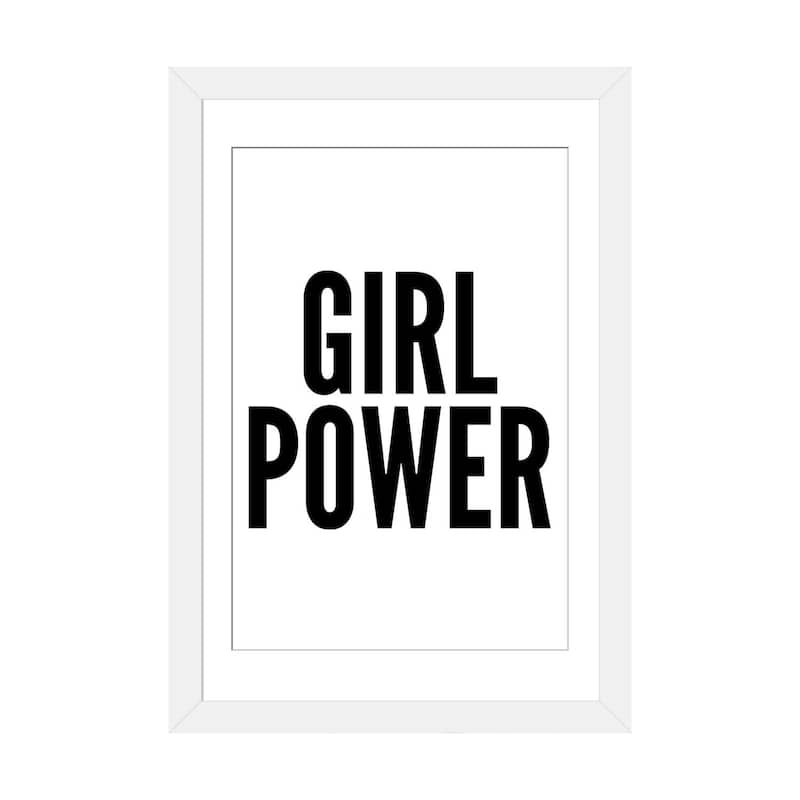 iCanvas "Girl Power" by Pixy Paper - White - 32x24x1