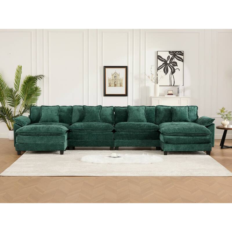 GDF Studio - Sandy Comfort Modern Upholstered Sectional Sofa with Double-Layer Chenille Cushions