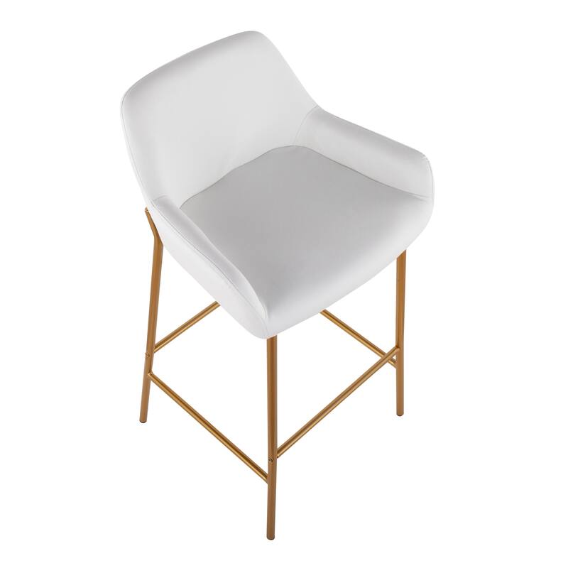 Silver Orchid Galotti Gold Fixed-Height Upholstered Bar Stool - Set of 2