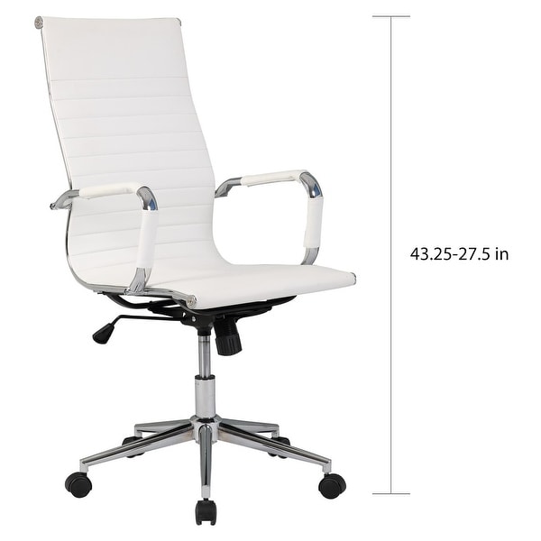 Belleze Modern High-Back Ribbed Upholstered Conference Office