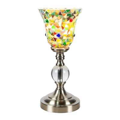12.5 inches Tall Lucida Mosaic Accent Lamp - 12.5 inches Tall