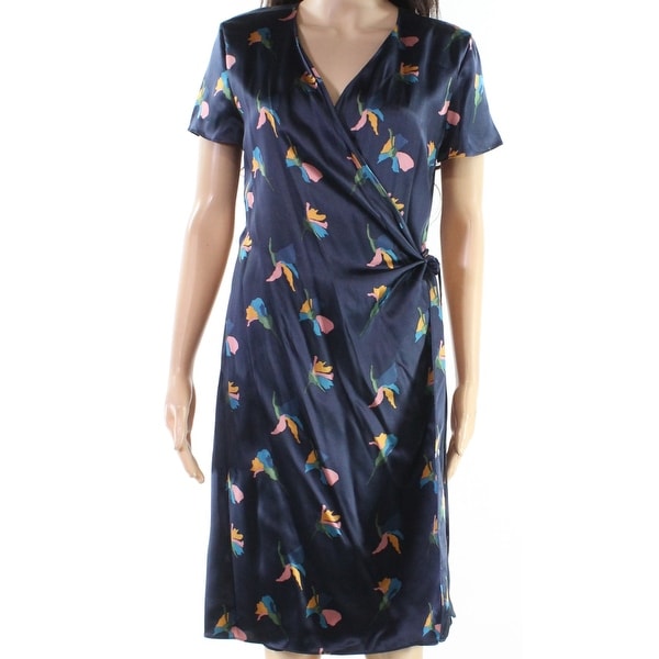 satin floral wrap dress
