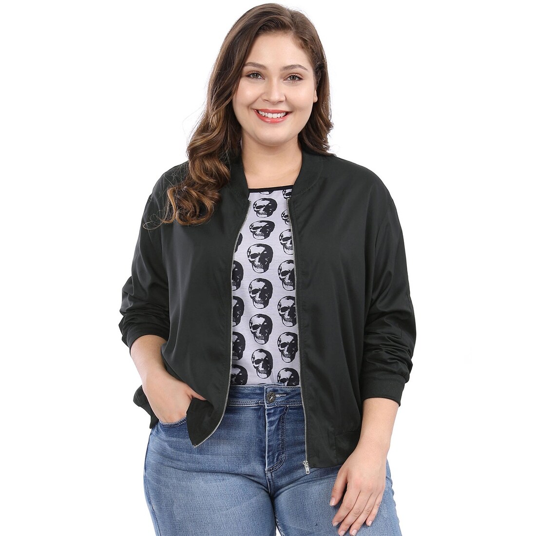 plus size lightweight black jacket