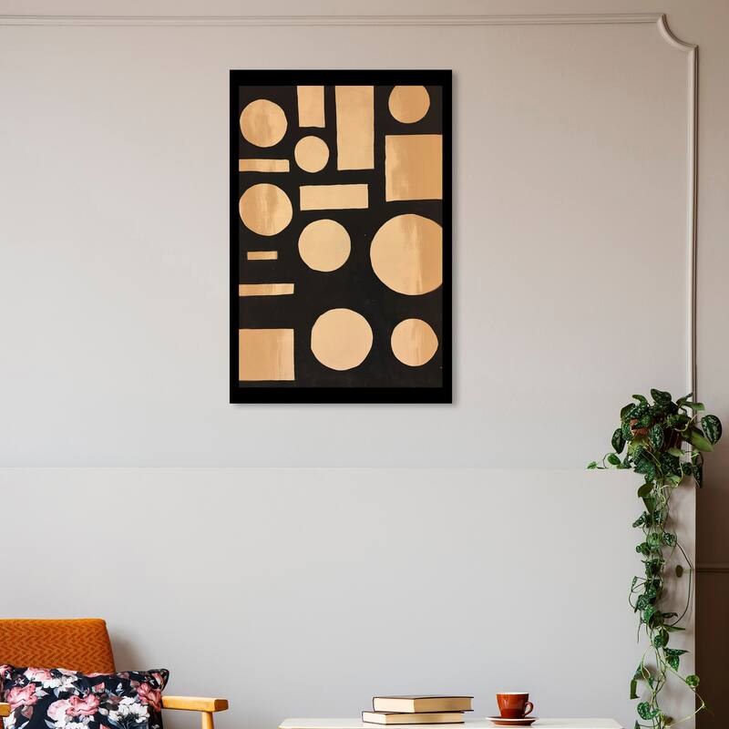 Wynwood Studio Canvas Abstract Die Cut Shapes Brown and Ochre Modern & Contemporary Wall Art Canvas Print