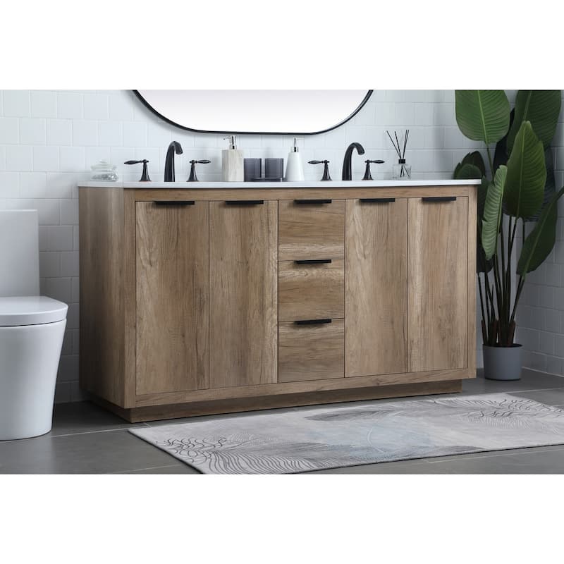 Elegant Lighting VF19460D Blake 60" Free Standing Double Basin Vanity