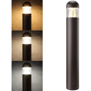 43" Commercial 3CCT LED Bollard Landscape Pathway Light, 14W/19W/24W Adjustable Watts, 120V-277V - 1 Pack