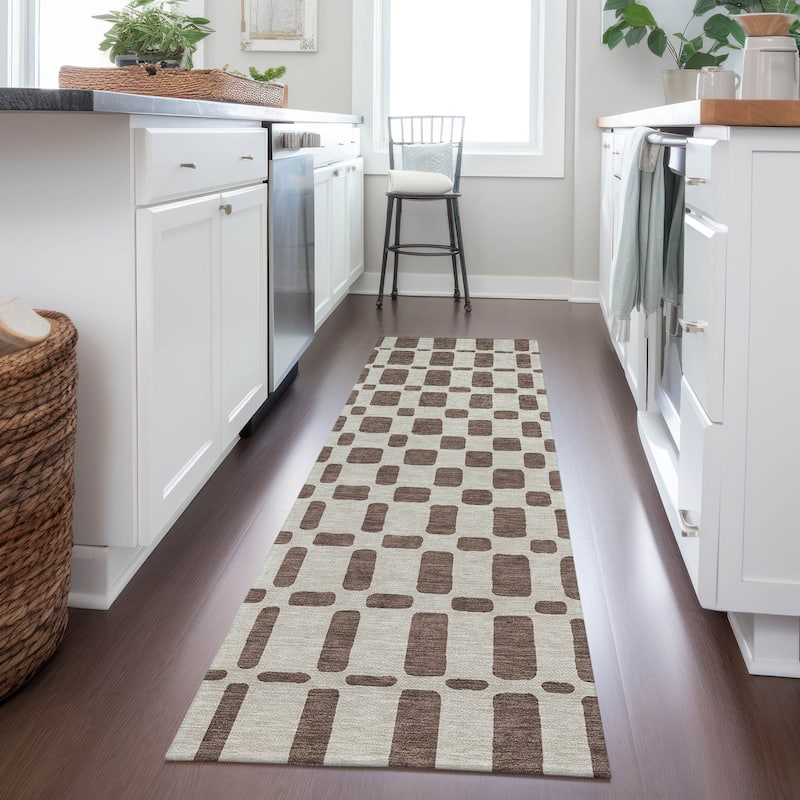 Machine Washable Indoor/ Outdoor Chantille Contemporary Geo Rug