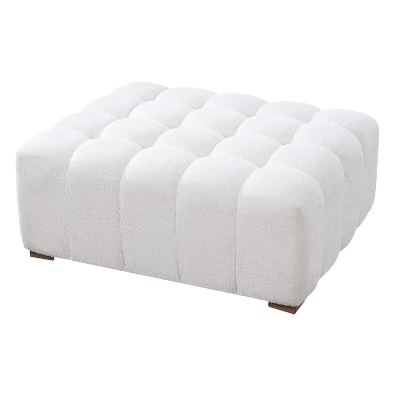 Scott Living Luna Boucle Ottoman 44.5"D X 35.5"W X 18.5"H