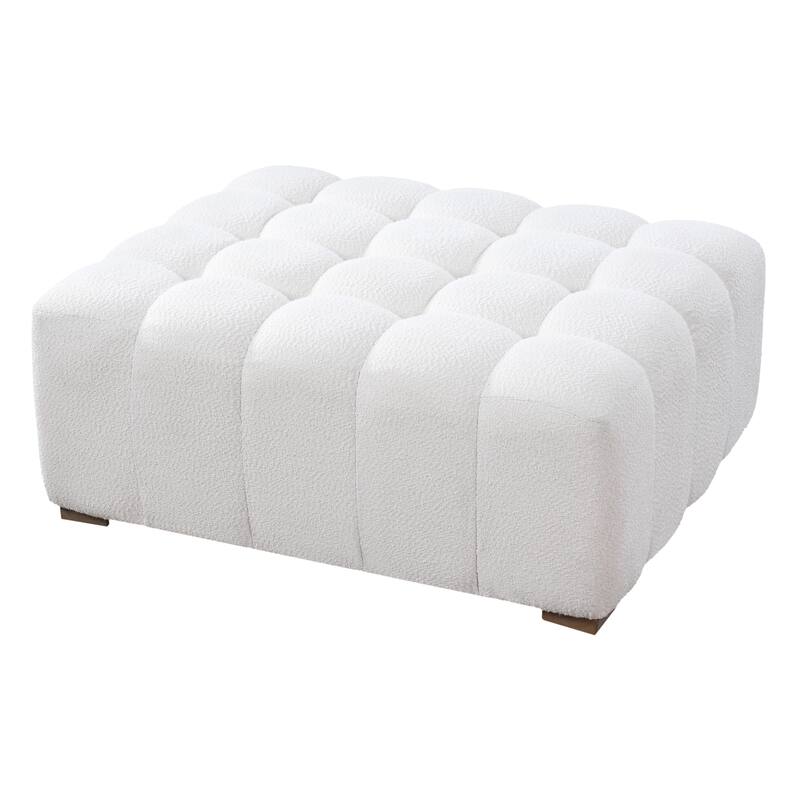 White Boucle Multipurpose Ottoman