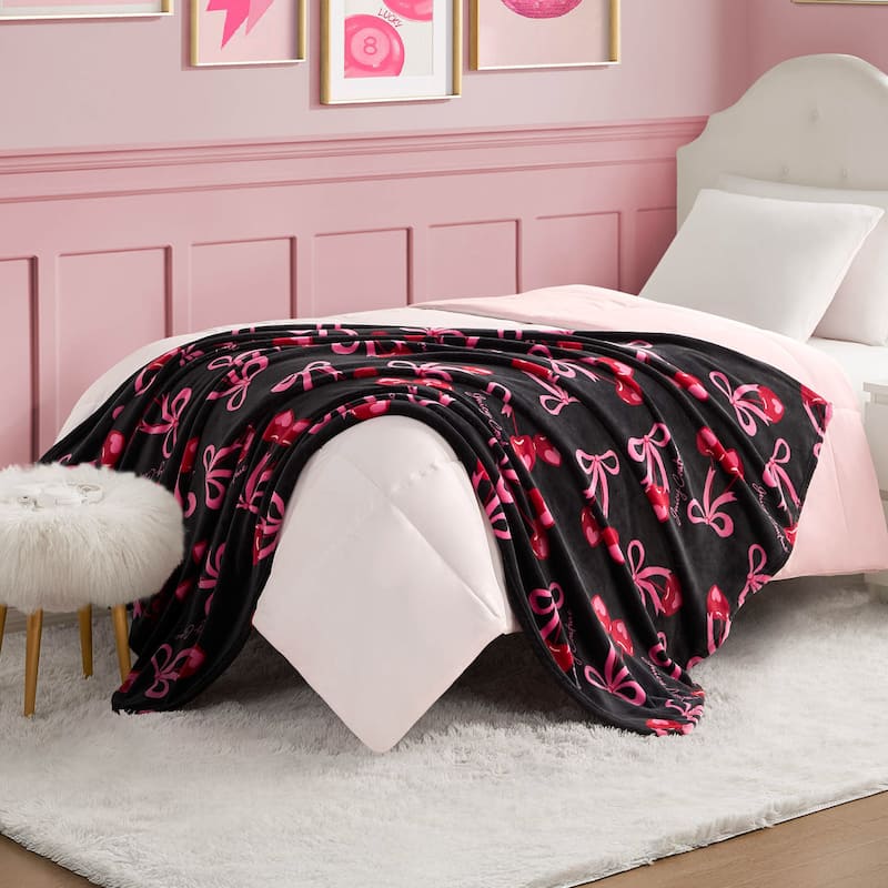 Juicy Couture Printed Plush Throw Blankets
