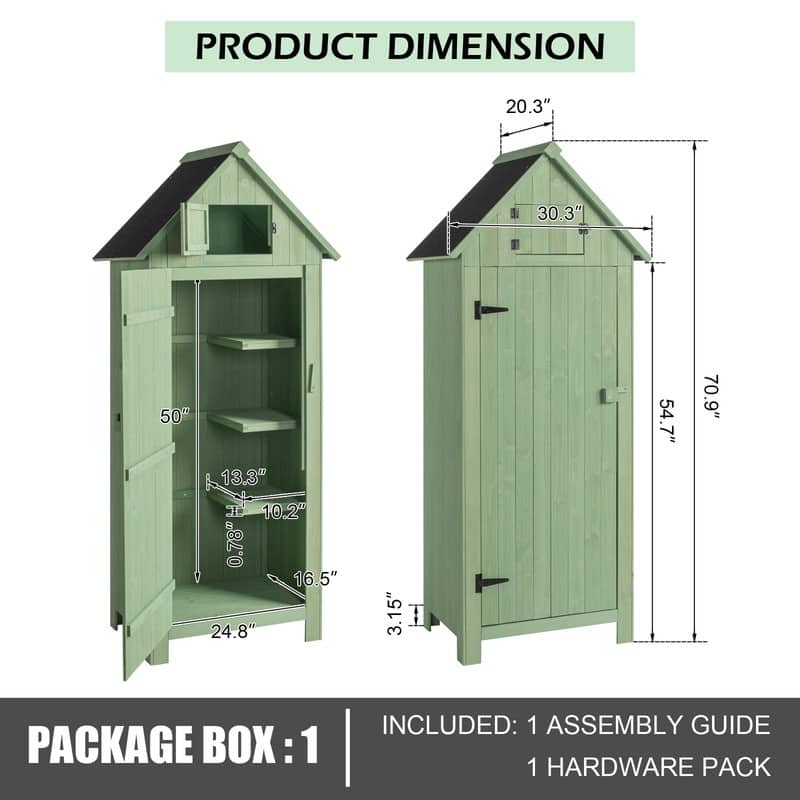 Single Door Wooden Garden Storage Shed