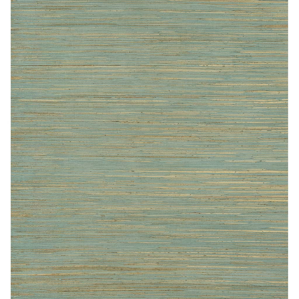 A-Street Prints Kira Turquoise Hemp Grasscloth Wallpaper