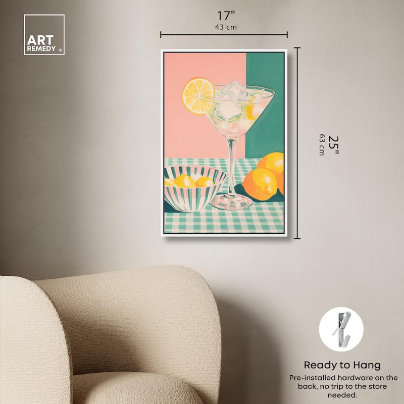 Lemon Slice Drink Canvas by Art Remedy