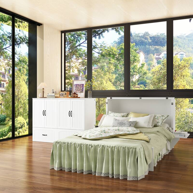 Multifunctional Murphy Bed Cabinet for Small Spaces, Storage & Comfort