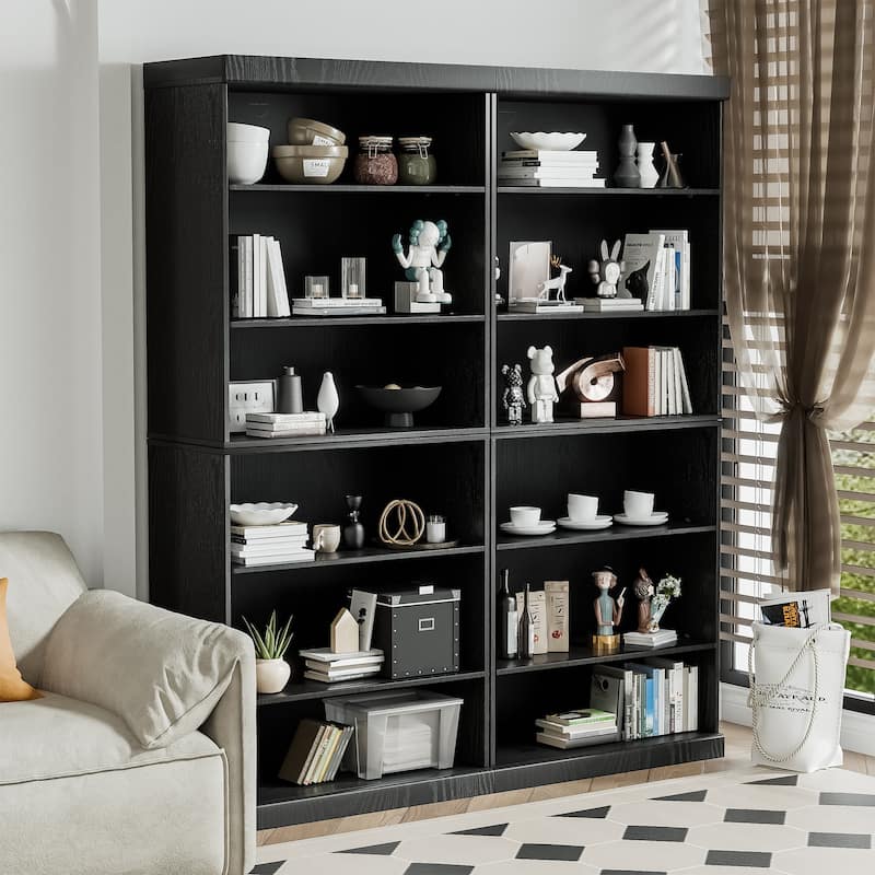 Doorless Wood Bookshelf Storage Cabinet Bookcase&Office Cabinet for Kitchen Bedroom Entryway Living Room Dinning Room