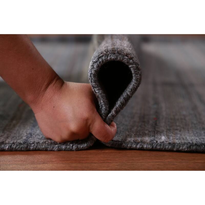 Hand Knotted Oriental 100% Wool Carpet Tribal Tribal Greys & Charcoal Gabbeh Area Rug - 8' 2'' X 8' 3''