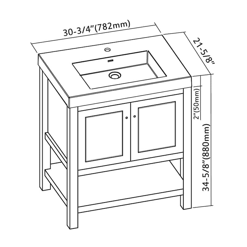Davis 30" Single Bathroom Vanity Set