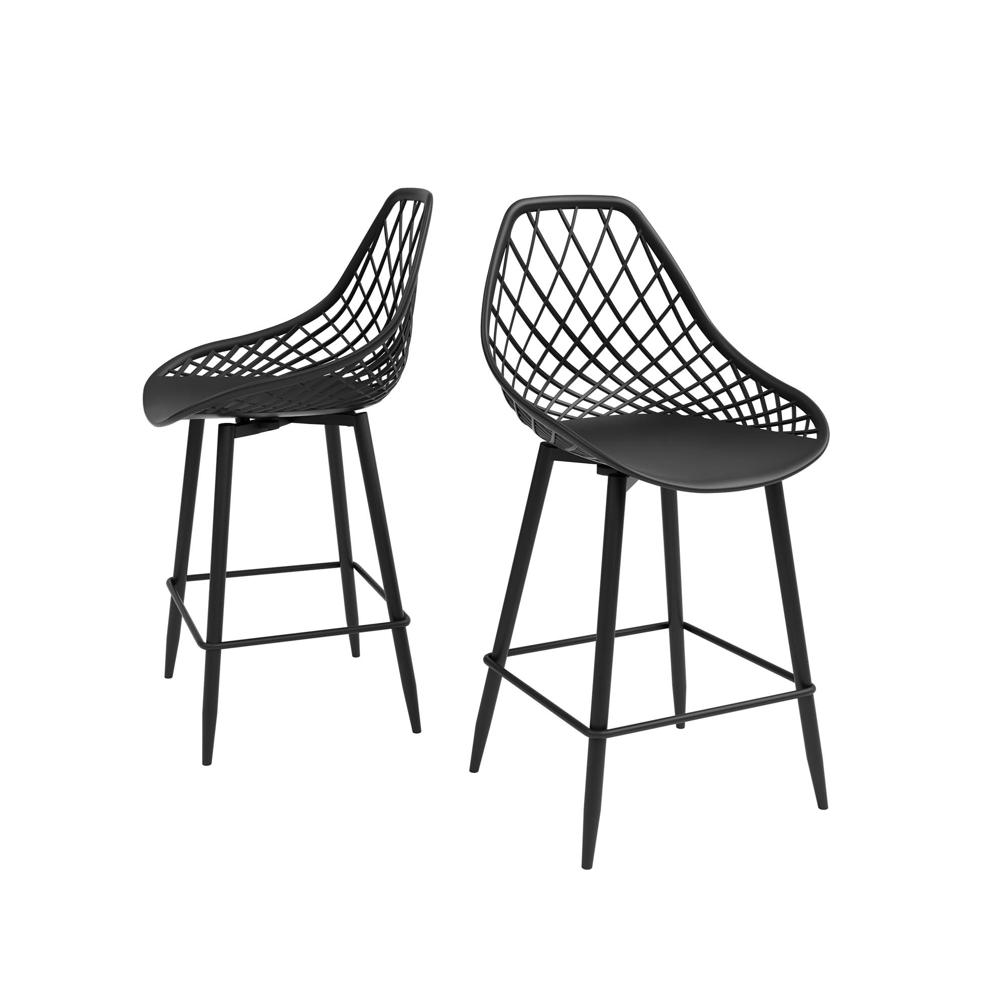 Jamesdar Kurv Mid century Counter Chair Set of 2 Bed Bath