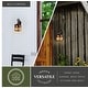 preview thumbnail 3 of 5, VAXCEL Bozeman 13 in. H 1-Light Burnished Bronze Rustic Outdoor Wall Sconce, Steel, Clear Seeded Glass Shade