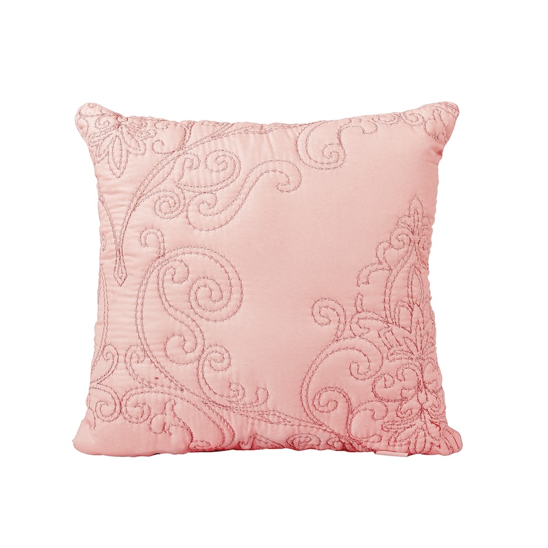 4 Piece Damask Embroidery Coverlet Set Soft Microfiber Bedding