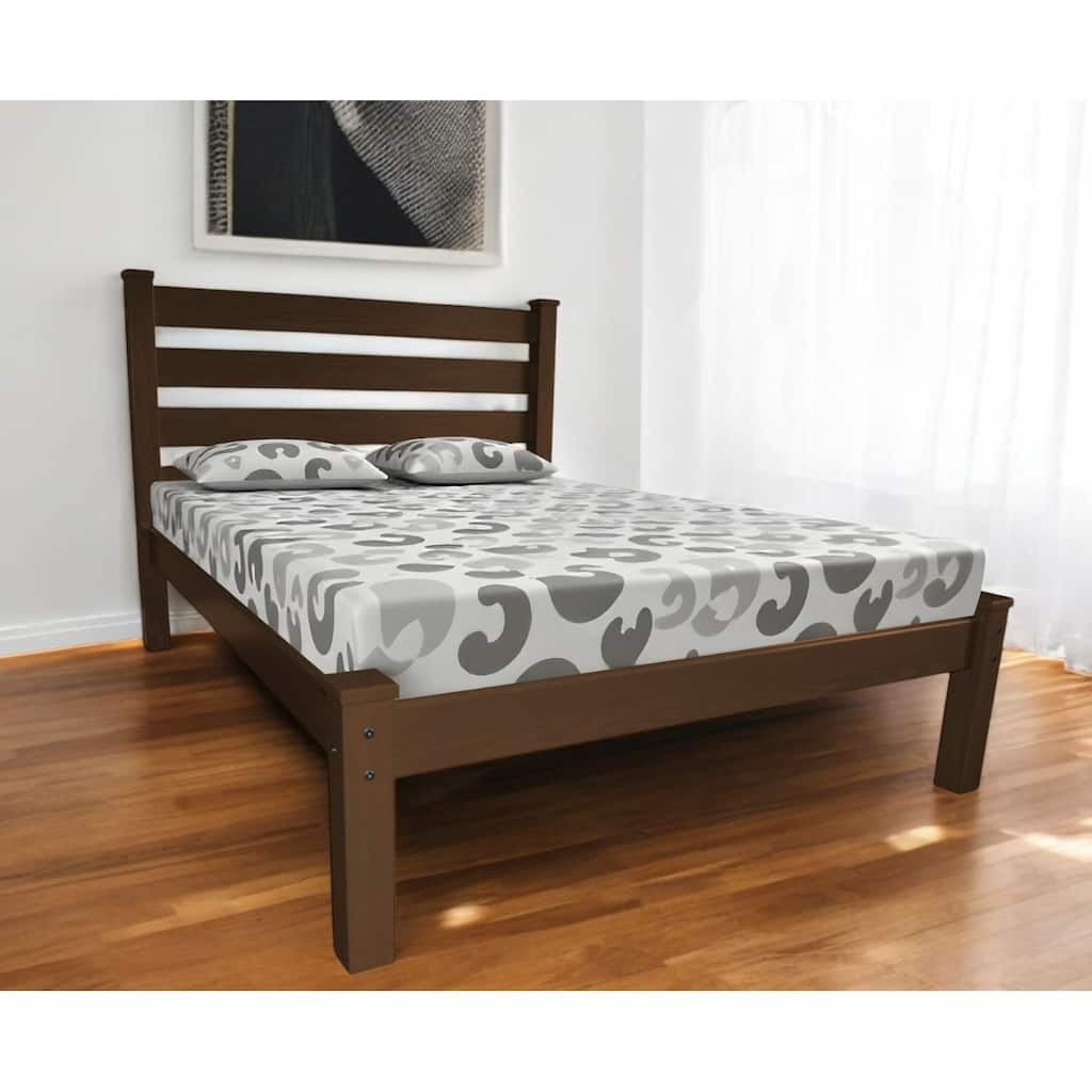 HomeRoots Brown Solid Wood Twin Bed Frame