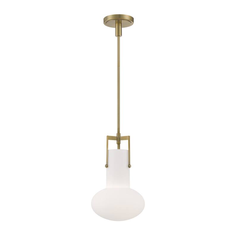 Izel 10-inch Wide 1-Light Pendant in Antique Brass - Antique Brass - 10in W x 10in D x 17in H