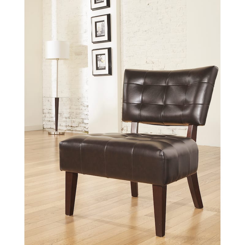 Brown 31" Button Tufted Accent Chair - Brown