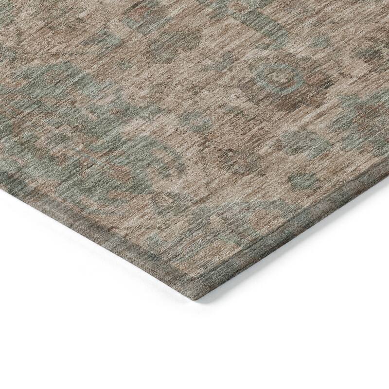 HomeRoots Damask Traditional Rectangle Outdoor Rug