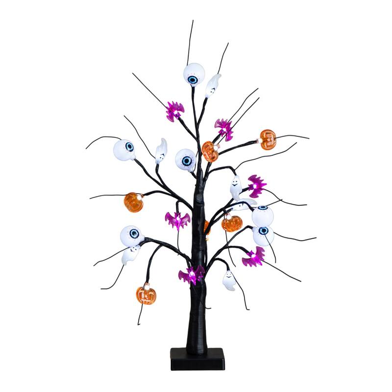 Pre-Lit Eyeballs and Ghosts Artificial Halloween Tree - 2' - LED Lights