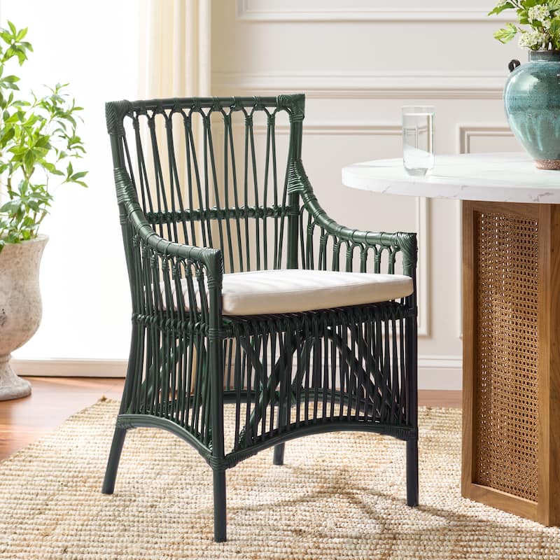 SAFAVIEH Zorianna Solid Wood Dining Chair with Cushion (Fully Assembled) - 22"W x 22"D x 36"H