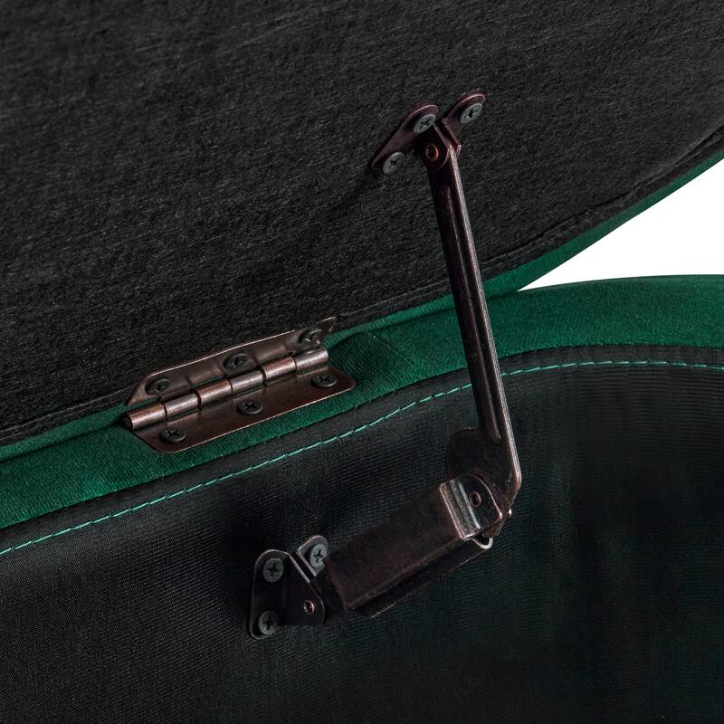 MCombo Storage Ottoman Bench, Upholstered Fabric End of Bed Bench with Storage, 47-inch Oval Footstool W495