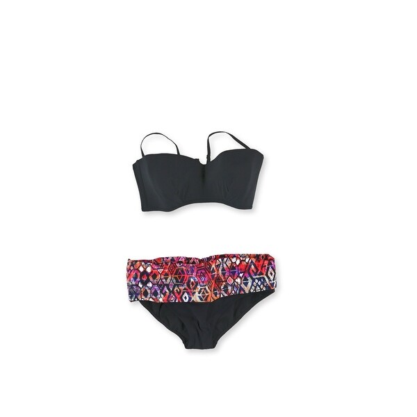 Profile Womens Padded Banded Brief 2 Piece Bandeau, Black, 14. Opens flyout.