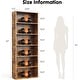 preview thumbnail 3 of 13, Industrial 6-Shelf Bookcase, 63" Tall Open Bookshelf, Rust