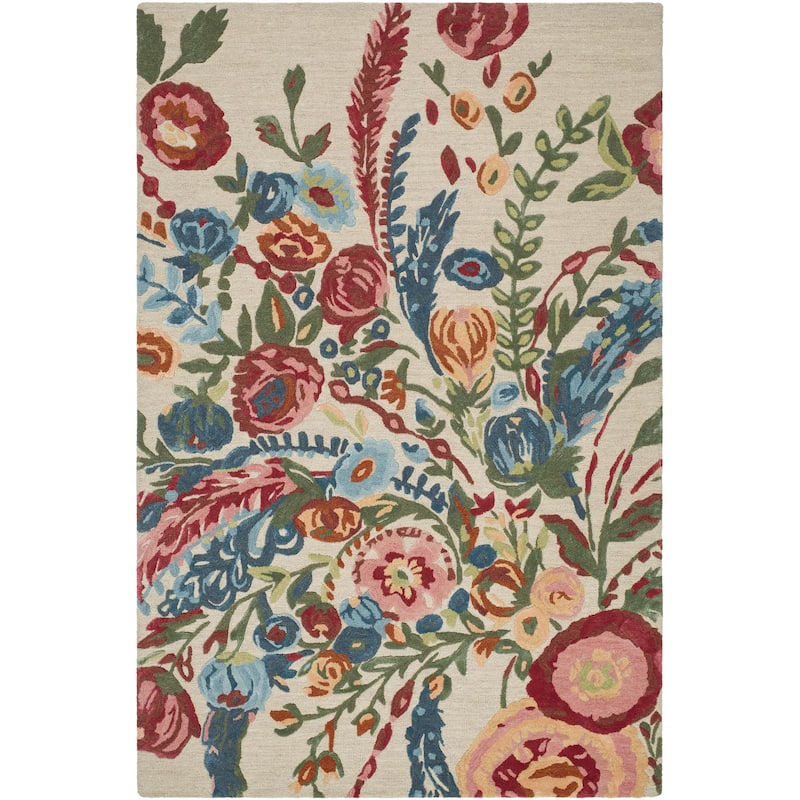 Sergio Coastal Floral and Botanical Area Rug