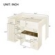 preview thumbnail 4 of 16, Full Size Wood Loft Bed with Built-in Wardrobe, Desk, Storage Shelves and Drawers, Beige