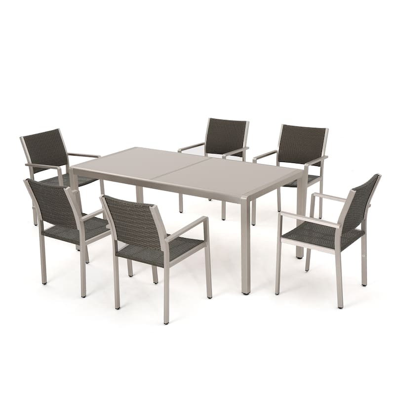 Cape Coral Outdoor 7-piece Aluminum Dining Set by Christopher Knight Home
