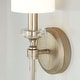 preview thumbnail 5 of 3, Breigh 1-light Brushed Champagne Wall Sconce w/ White Fabric Stay-Straight Shade