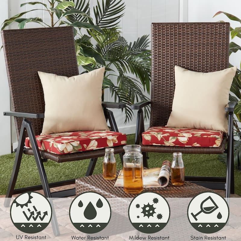 Greendale Home Fashions Stone Outdoor 17-inch Square Throw Pillow (Set of 2)