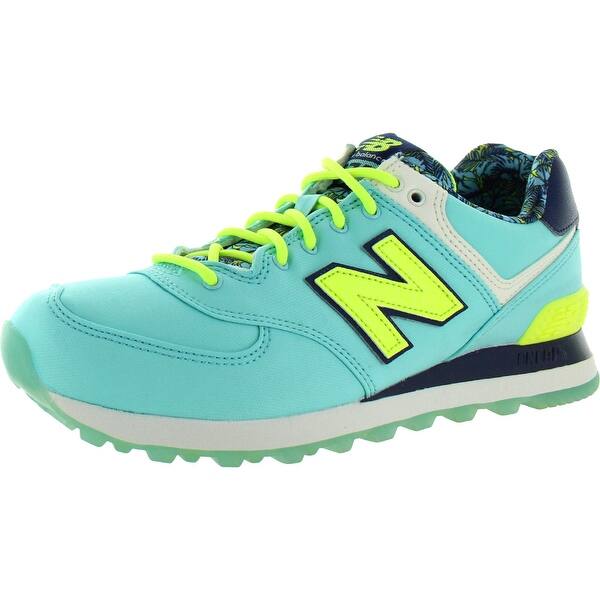 New Balance Women S Wl574 Suede Mesh Retro Lifestyle Running Sneakers Shoe Teal Navy Lime 9 Medium B M On Sale Overstock