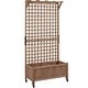 preview thumbnail 1 of 11, Yaheetech 72"H Wood Planter Raised Bed with Trellis Free Standing Planter Box for Garden Yard