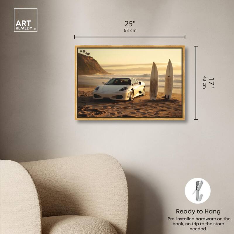 Sunset Beach Drive Canvas by Art Remedy