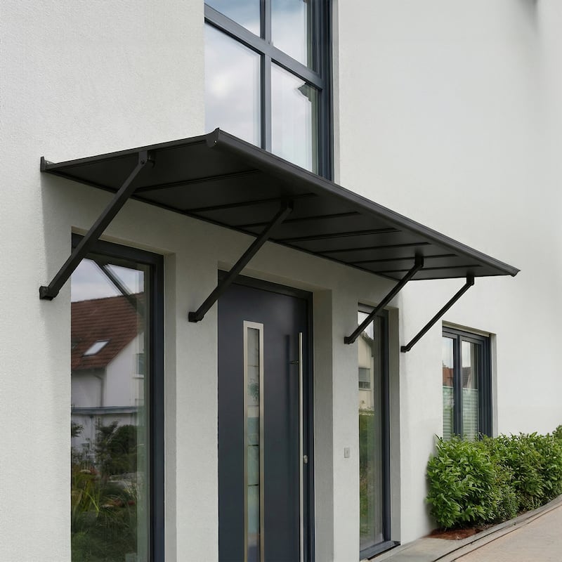 Canopia Augustine 3 ft. Black/Gray Door and Window Awning