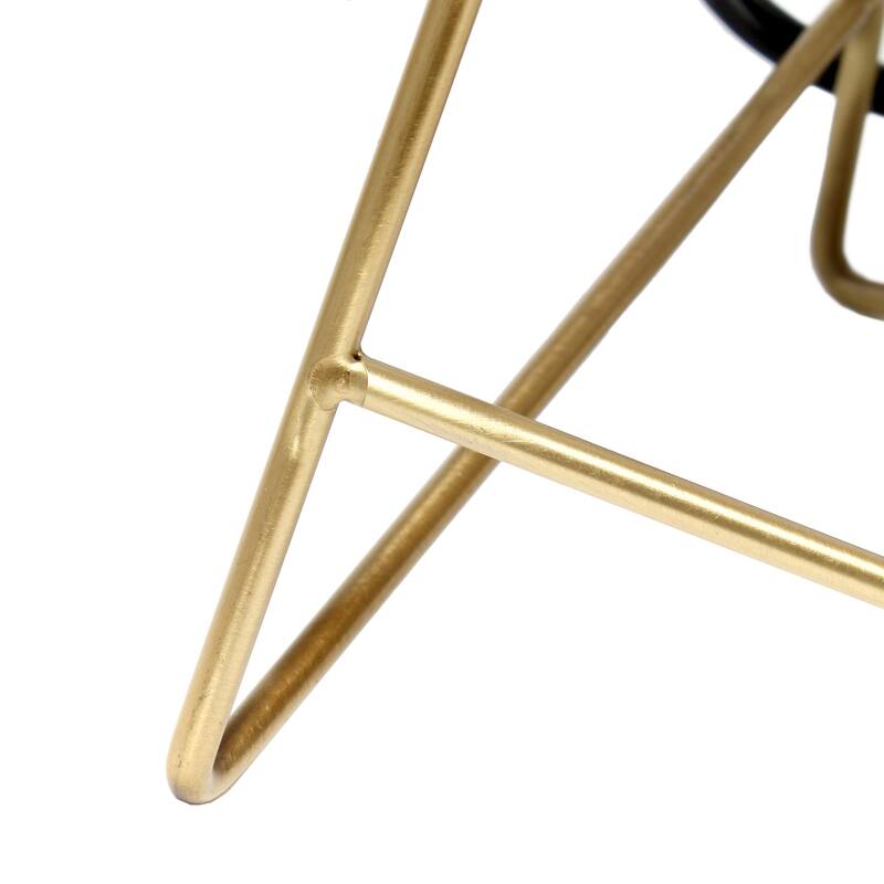 13.5 in. Gold Finish Table Lamp with White Shade, Sturdy Table Lamp for Living Rooms and Bedrooms