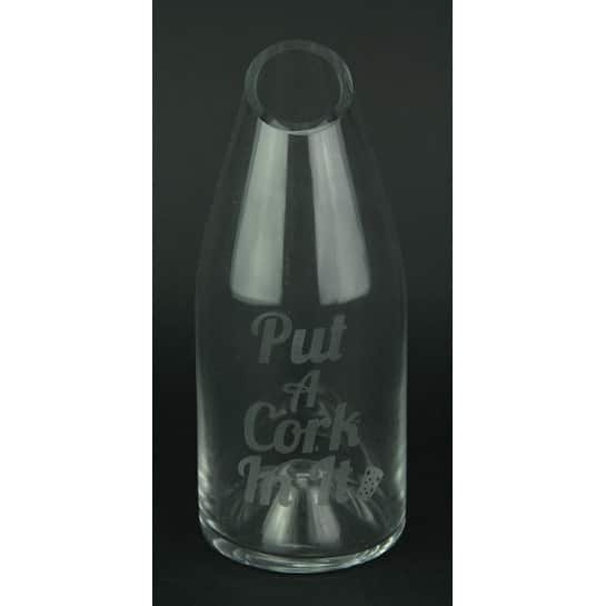 Shop Clear Glass Bottle Carafe Decorative Wine Cork Holder 8 X