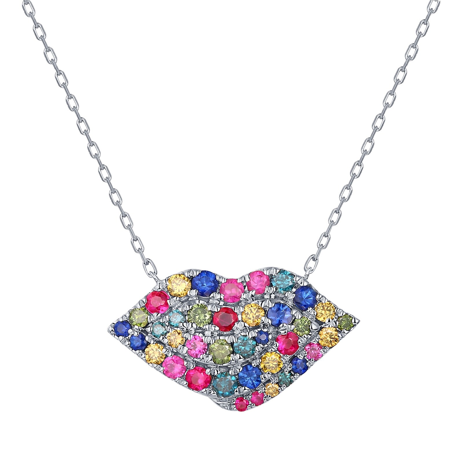 diamond lips necklace