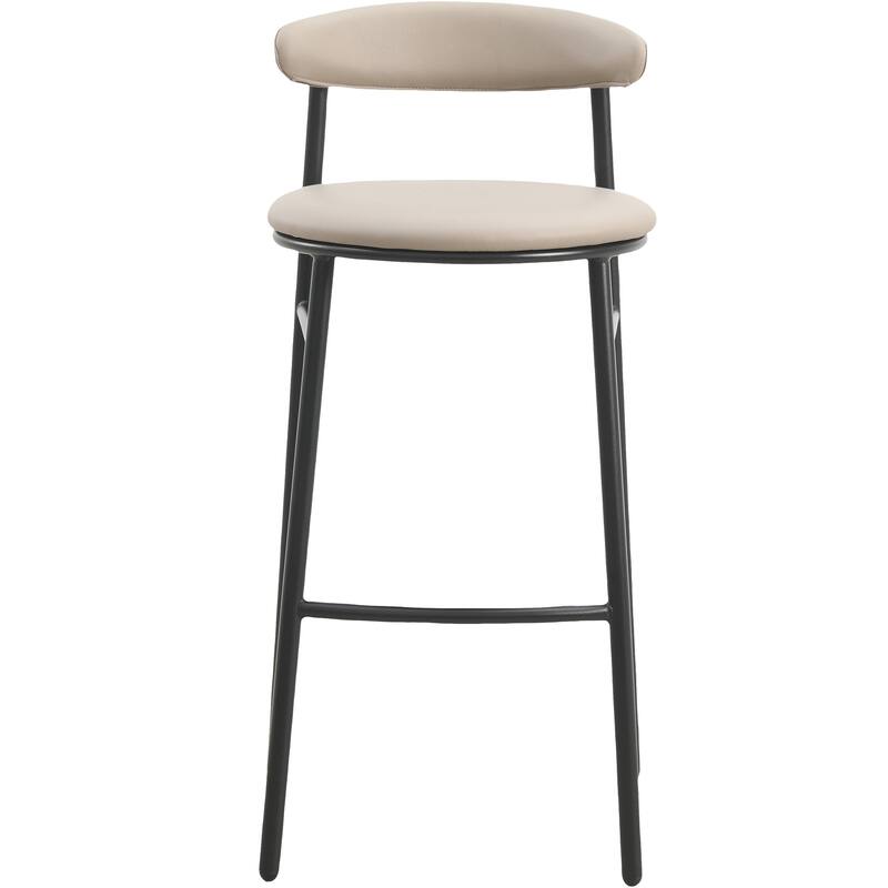 Upholstered Leather Bar Stool Accent Kitchen Chair Lume Collection Set of 2