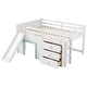 preview thumbnail 11 of 14, Full Size Low Loft Bed with Slide, 3 Storage Drawers and 2 Doors