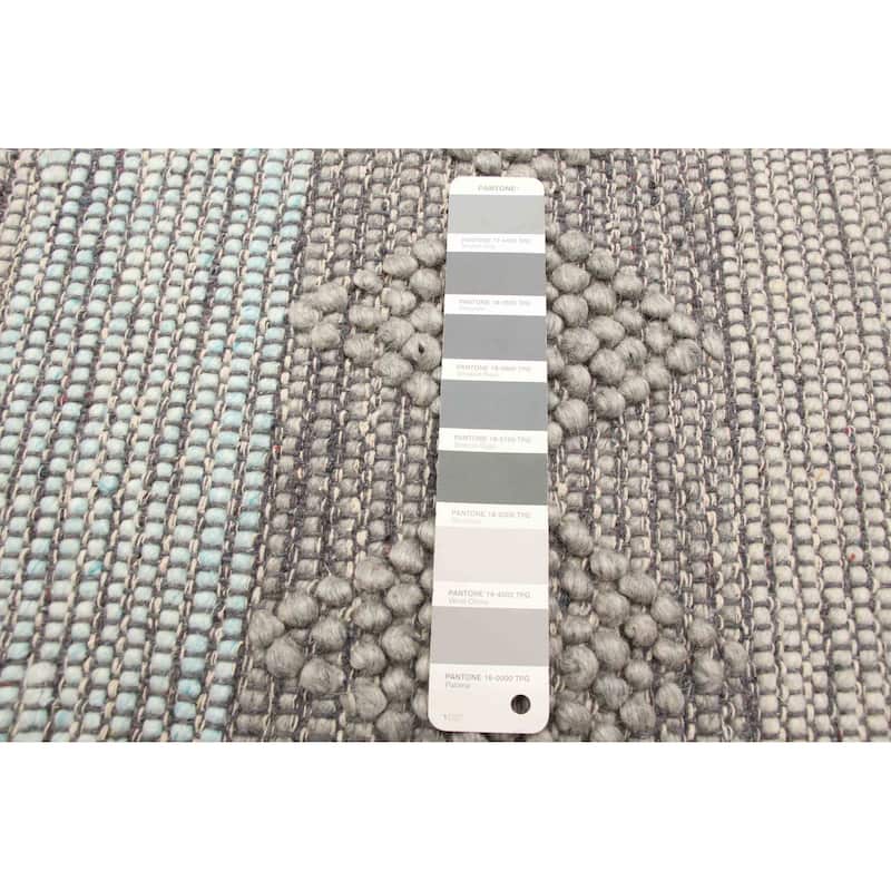 ECARPETGALLERY Braid weave Sienna Grey Wool Rug - 6'1 x 9'2