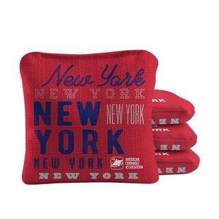 New York Football Red Dual Sided Cornhole Bags